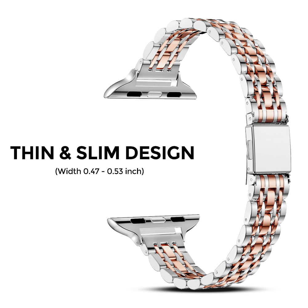 Apple Watch 41mm / 40mm / 38mm | Slim Metal Straps |Rose Gold