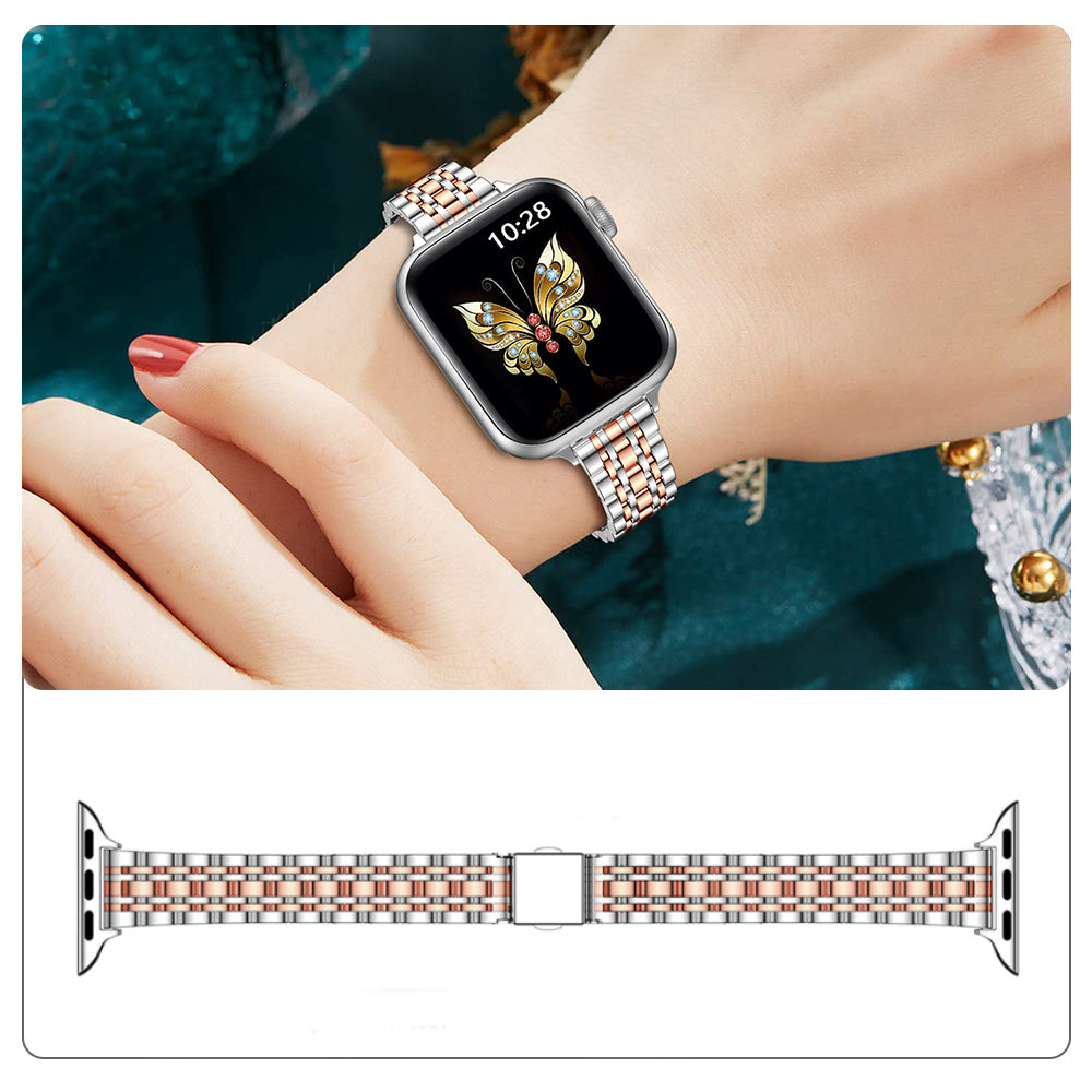 Apple Watch 41mm / 40mm / 38mm | Slim Metal Straps |Rose Gold