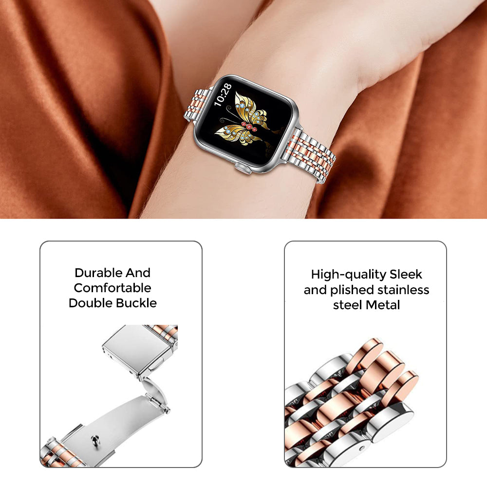 Apple Watch 41mm / 40mm / 38mm | Slim Metal Straps |Rose Gold