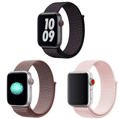 Pack of 3 | Nylon Sport Strap For Apple Watch Band 38mm 40mm 41mm Men Women