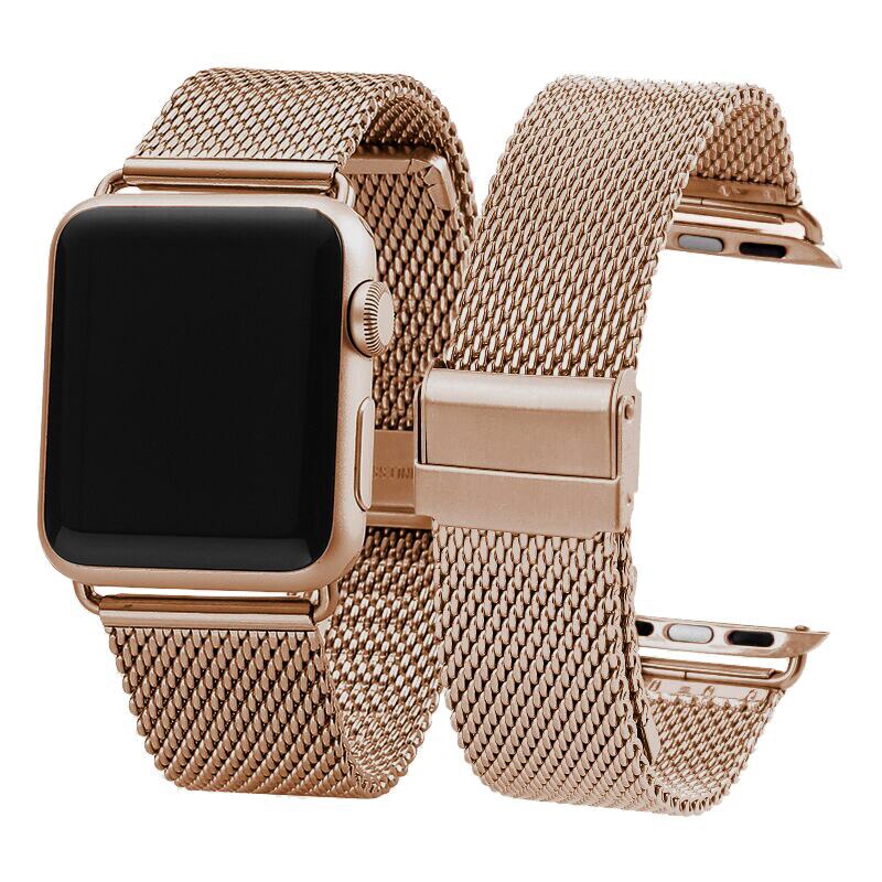 Apple Watch 41mm / 40mm / 38mm | Milanese Loop Straps |Rose Gold