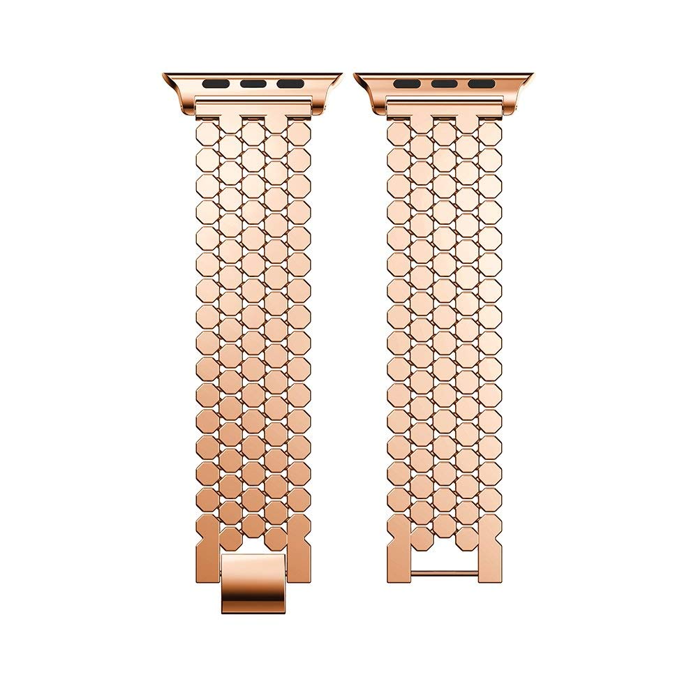 Apple Watch 41mm / 40mm / 38mm | Fish-Scale Pattern Metal Bands |Rose Gold