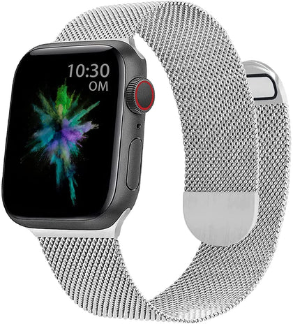Apple Watch Ultra 49mm / 45mm / 44mm / 42mm | Milanese Magnetic Straps | Silver