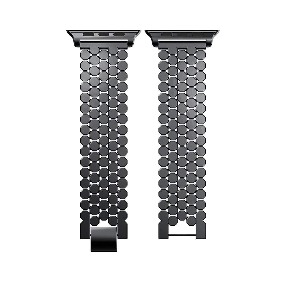Apple Watch Ultra 49mm / 45mm / 44mm / 42mm | Stainless Steel Bands |Fish scale Pattern | Black