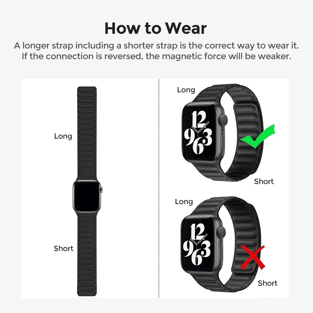 Apple Watch Ultra 49mm / 45mm / 44mm / 42mm | Leather Magnetic Loop Watch Band Strap | Yellow