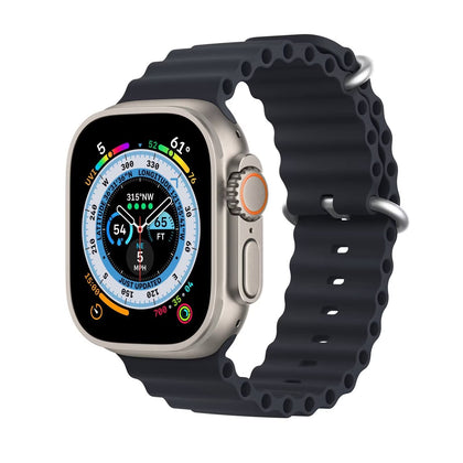 Apple Watch Ultra 49mm / 45mm / 44mm / 42mm | Silicone Ocean Watch Band Strap | Dark Grey