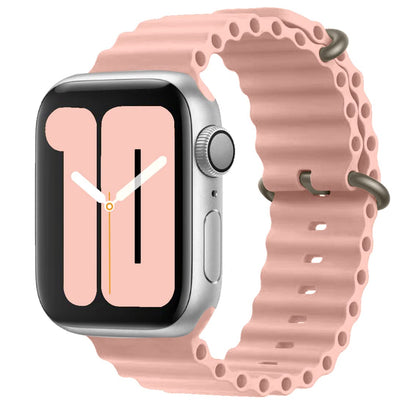 Apple Watch Ultra 49mm / 45mm / 44mm / 42mm | Silicone Ocean Watch Band Strap | Light Pink
