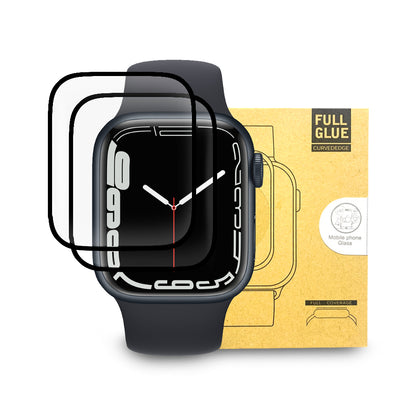 Apple Watch Series 7 41mm Screen Protector | Tempered Glass Protector | Black |Pack of 2