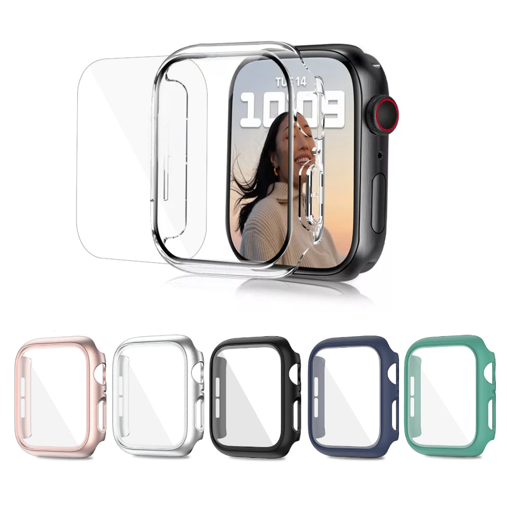 Matte Watch Cover | Apple Watch Series 8 45mm Case with Screen Protector  Pack of 6  | Clear/Black/Green/Midnight Blue/Silver/Gold