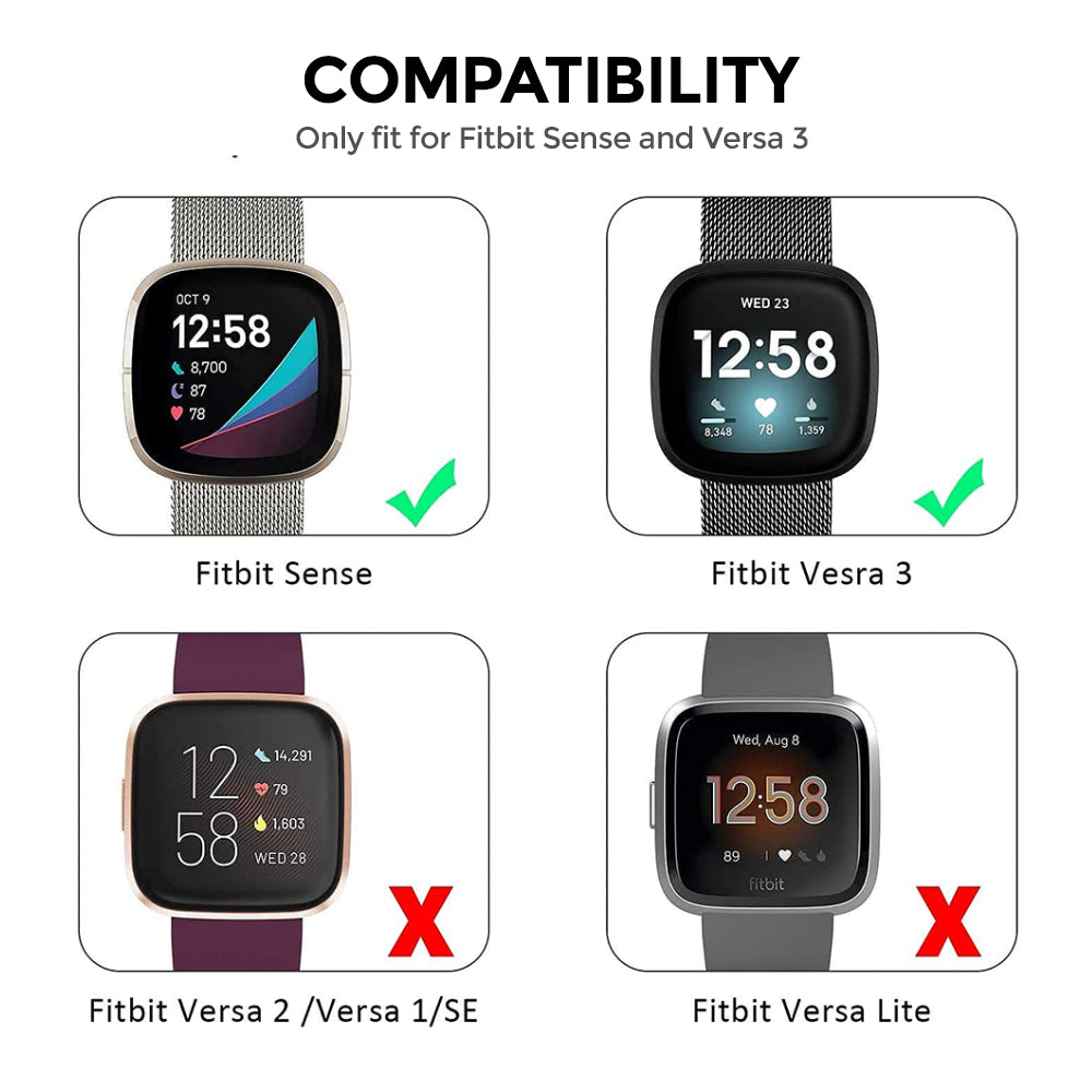 Metal Milanese Loop Bands | Fitbit Sense & Fitbit Versa 3 Smart Watch |Rose Gold