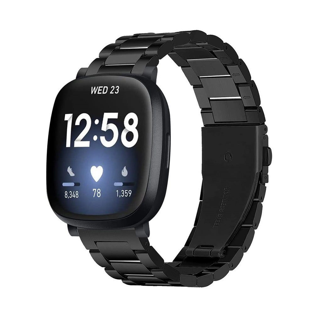 Metal Watch Band | Fitbit Sense & Fitbit Versa 3 Smart Watch| Black