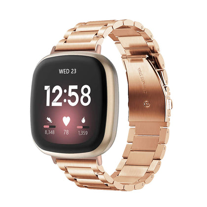 Metal Watch Band | Fitbit Sense & Fitbit Versa 3 Smart Watch| Rose Gold