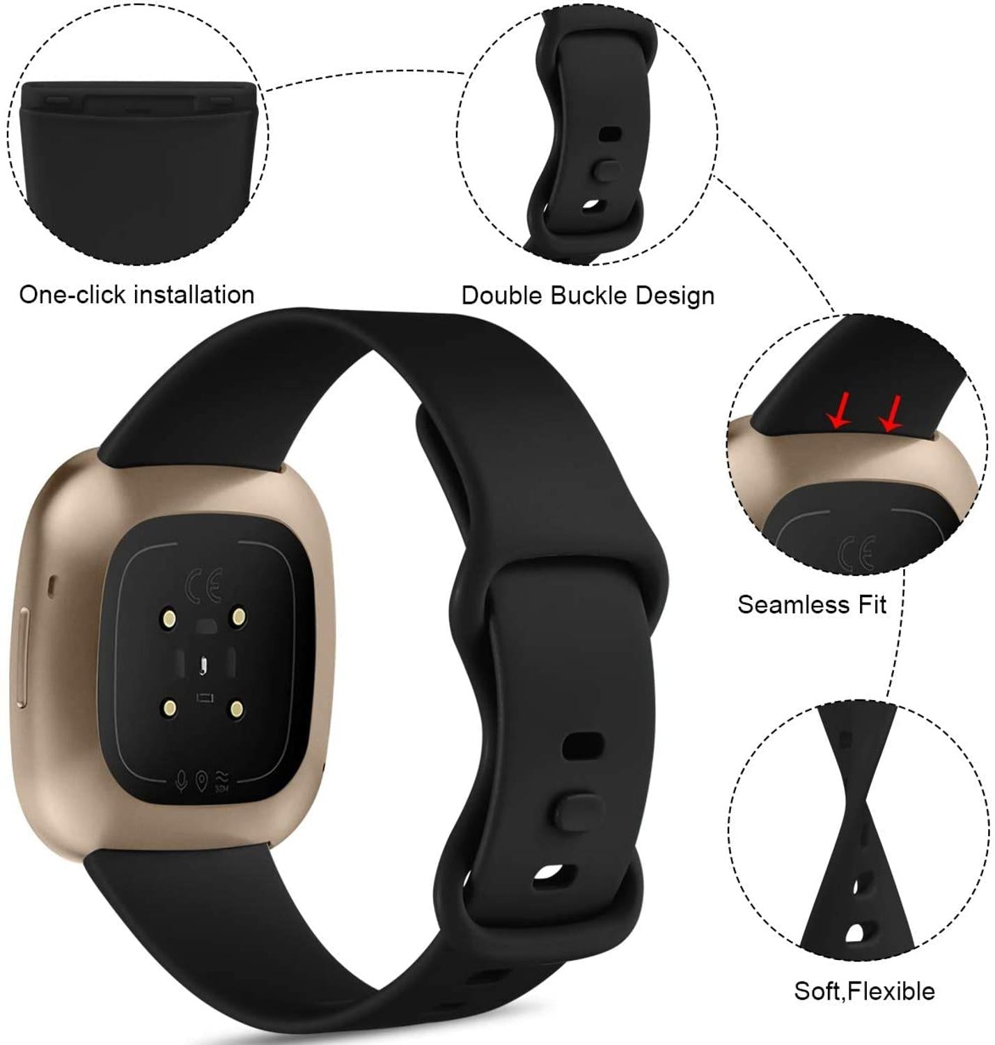 Silicone Bands with Case | Fitbit Sense & Fitbit Versa 3 Smart Watch | Green