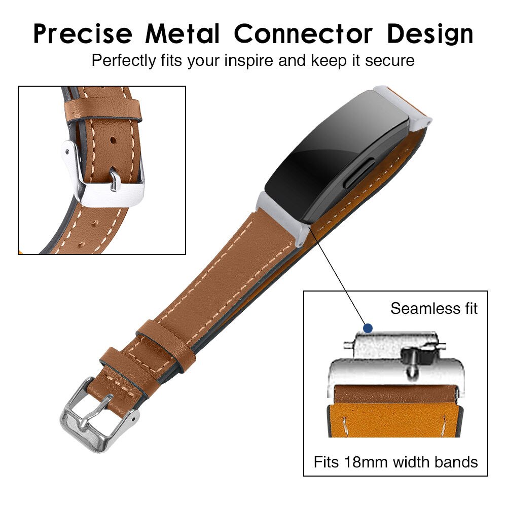 Leather Watch Band | Fitbit Charge 5 Smart Watch| Orange