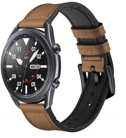 Samsung Galaxy Watch 3 45mm /46mm / Gear S3 Frontier / Classic / Watch GT 2 46mm | 22mm Soft Leather Strap | Dark Brown