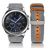 Samsung Galaxy Watch 3 45mm /46mm / Gear S3 Frontier / Classic / Watch GT 2 46mm | Leather Watch Band Canvas Pattern  | Grey