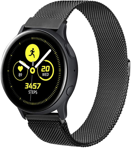 Samsung Galaxy Watch 3 45mm /46mm / Gear S3 Frontier / Classic / Watch GT 2 46mm | Milanese Loop Metal Watch Band  | Black