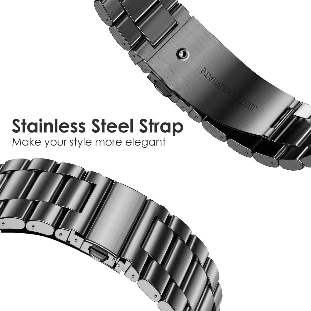 Samsung Galaxy Watch 4 40mm 44mm/Classic/Active 2 40mm 44mm/Galaxy Watch 3 41mm | Metal Watch Band Straps | Silver Black