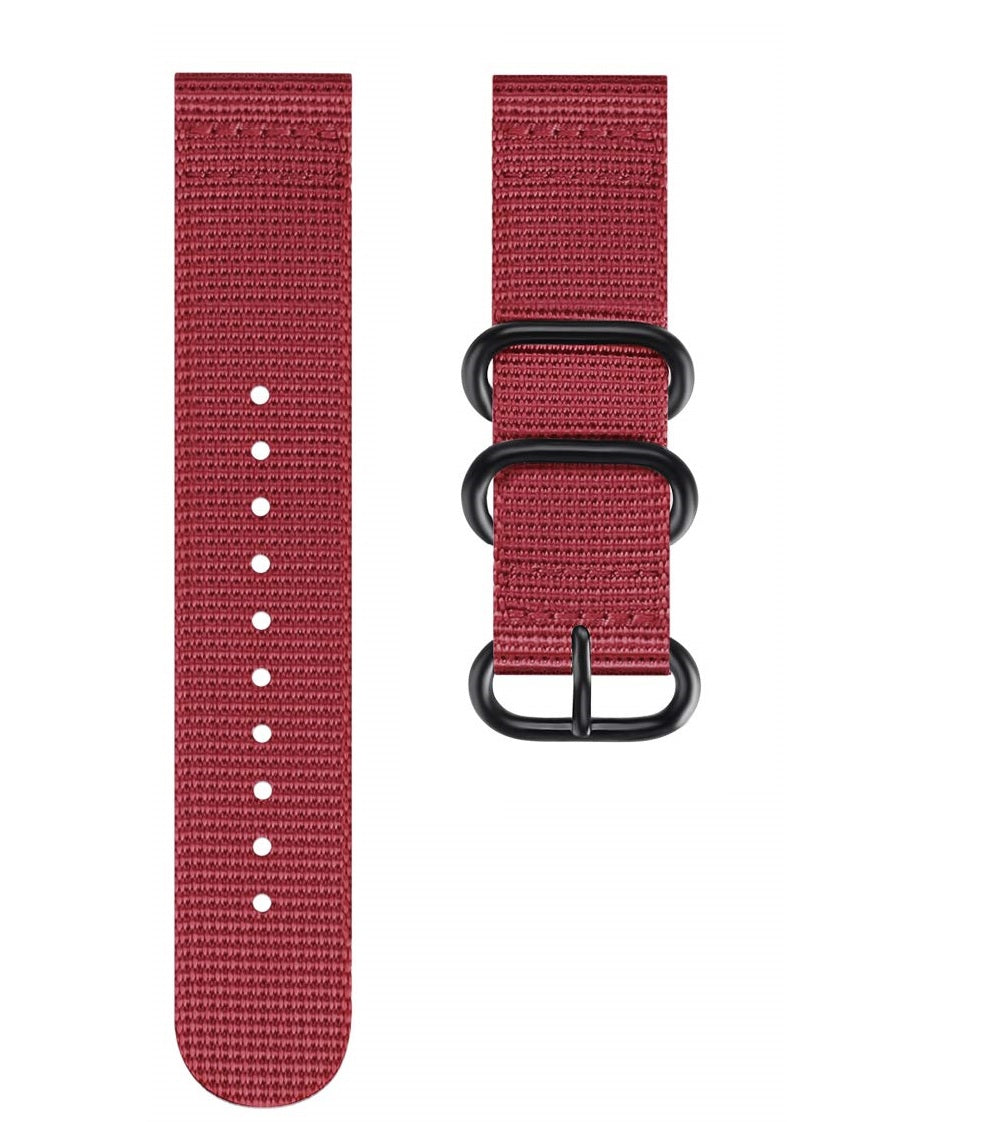 Samsung Galaxy Watch 4 40mm 44mm/Classic/Active 2 40mm 44mm/Galaxy Watch 3 41mm | Woven Nylon Strap Watch Band  | Wine Red