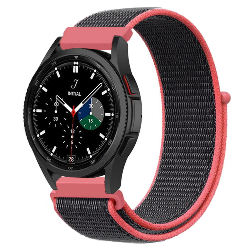 Samsung Galaxy Watch 3 45mm /46mm / Gear S3 Frontier / Classic / Watch GT 2 46mm | Nylon Strap Watch Band   | Red/Black