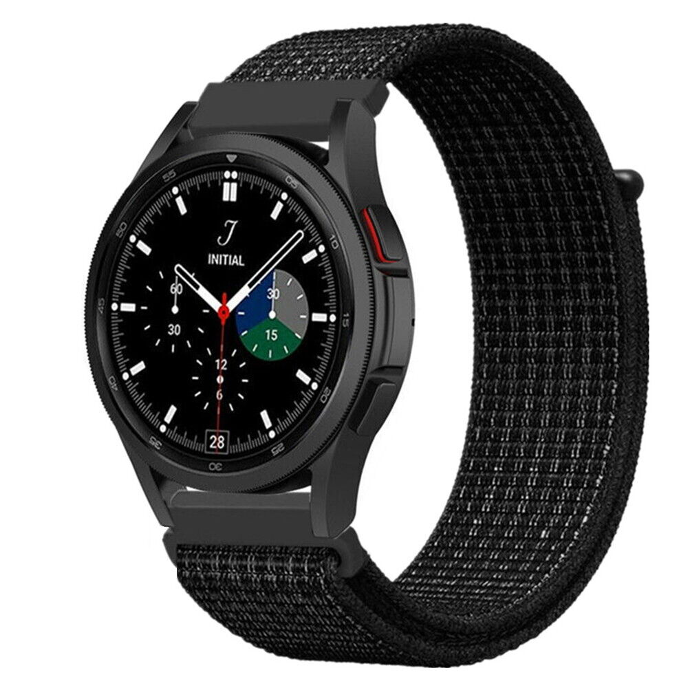Samsung Galaxy Watch 4 40mm 44mm/Classic/Active 2 40mm 44mm/Galaxy Watch 3 41mm | Nylon Strap Watch Band   | Reflector Black