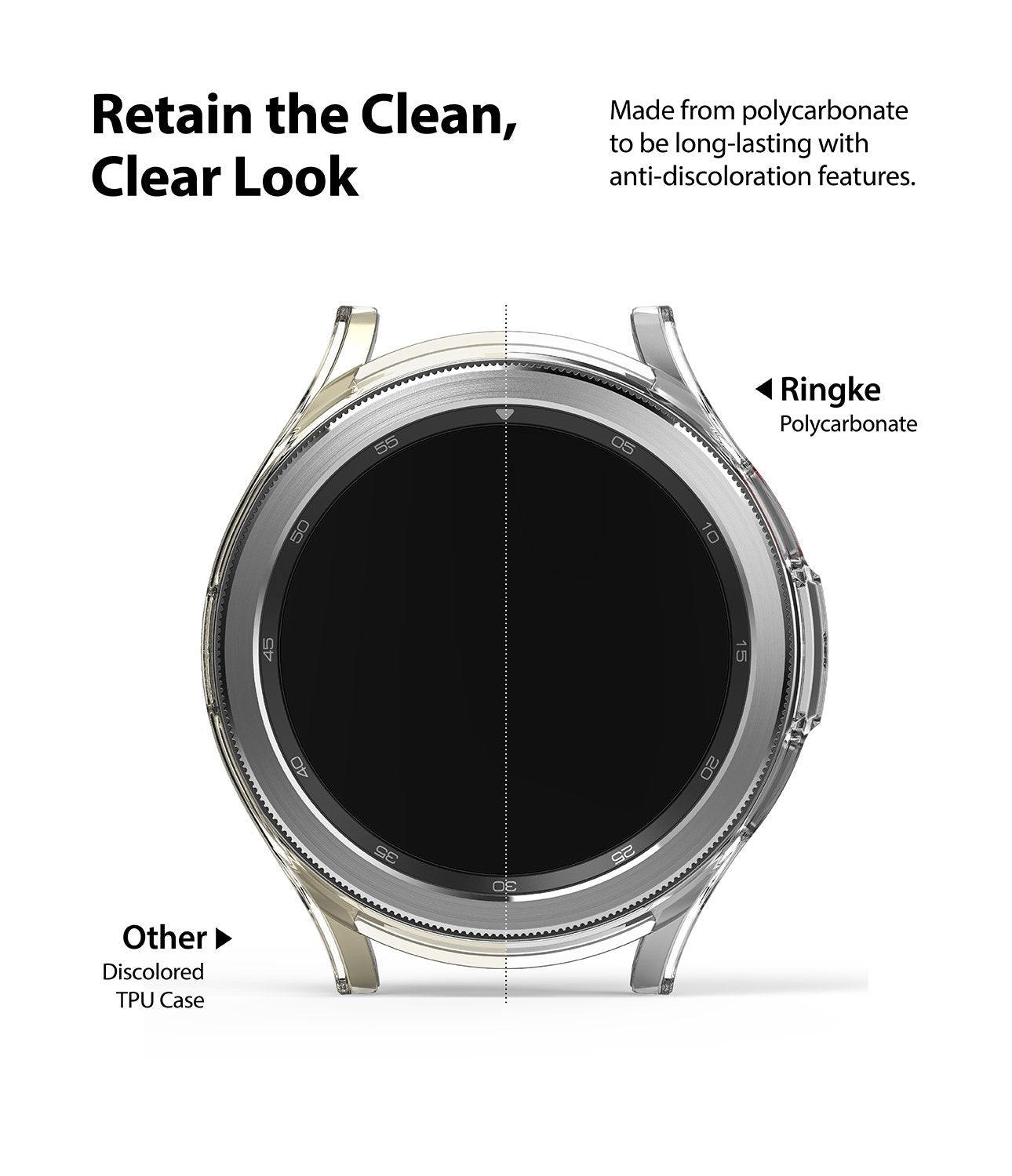 Samsung Galaxy Watch 4 Classic 46mm Case| Slim Series| Clear + White