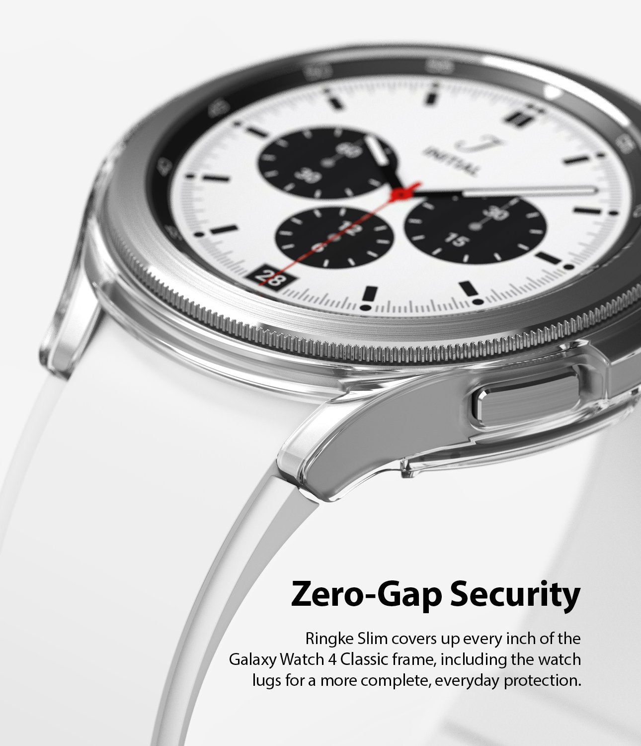 Samsung Galaxy Watch 4 Classic 46mm Case| Slim Series| Clear + White