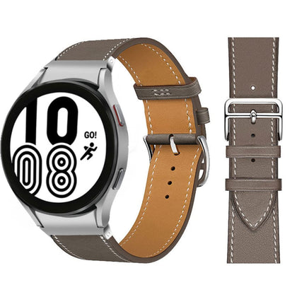 Samsung Galaxy Watch 4 40mm 44mm/Classic/Galaxy Watch 3 41mm  | No Gaps Leather Watch Band | Grey