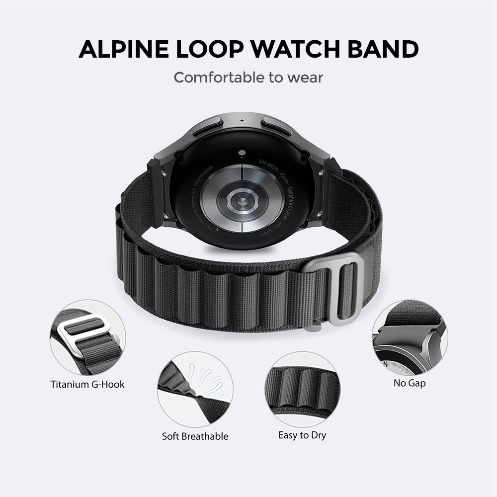 Alpine Loop Straps| Samsung Galaxy Watch 5 40mm 44mm/Galaxy Pro 5 45mm/Galaxy Watch 4 40mm 44mm | Blackgreen