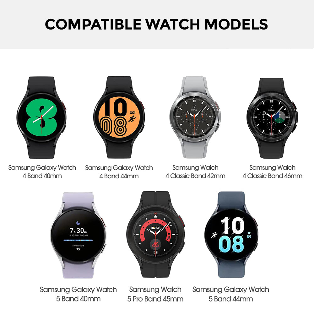 Leather Magnetic Loop Strap | Samsung Galaxy Watch 5 40mm 44mm/Galaxy Pro 5 45mm/Galaxy Watch 4 40mm 44mm | Black