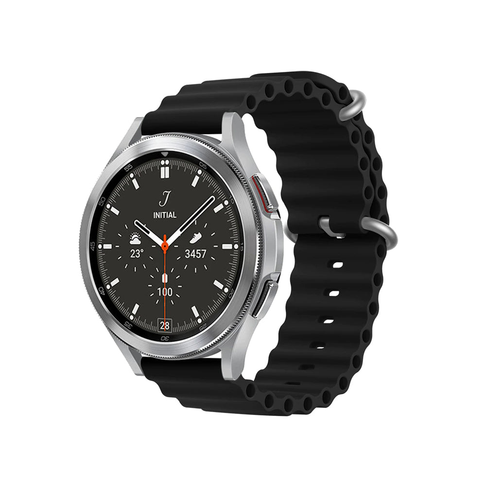 Ocean Silicone Band | Samsung Galaxy Watch 5 40mm 44mm/Galaxy Pro 5 45mm/Galaxy Watch 4 40mm 44mm | Black