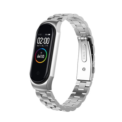 Xiaomi Mi Band 6 / 5 | 3 beads Stainless Steel Metal Watch Band Strap | Silver