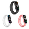 Xiaomi Mi Band 6 / 5 | Silicone Watch Band Strap  [Pack Of 3]  | White/Pink/Grey