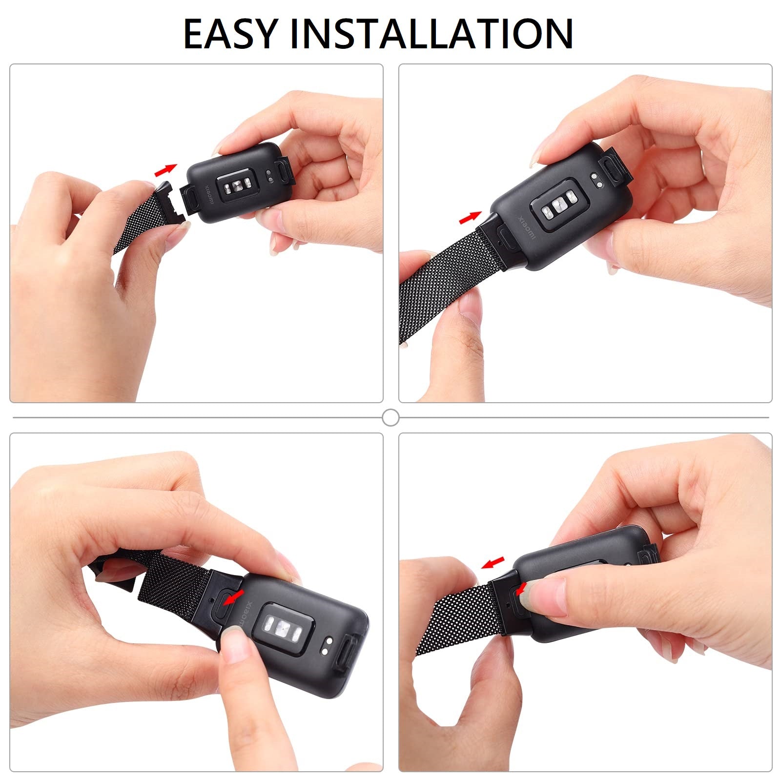 Milanese Loop Strap for Mi Band 7 Pro- Black