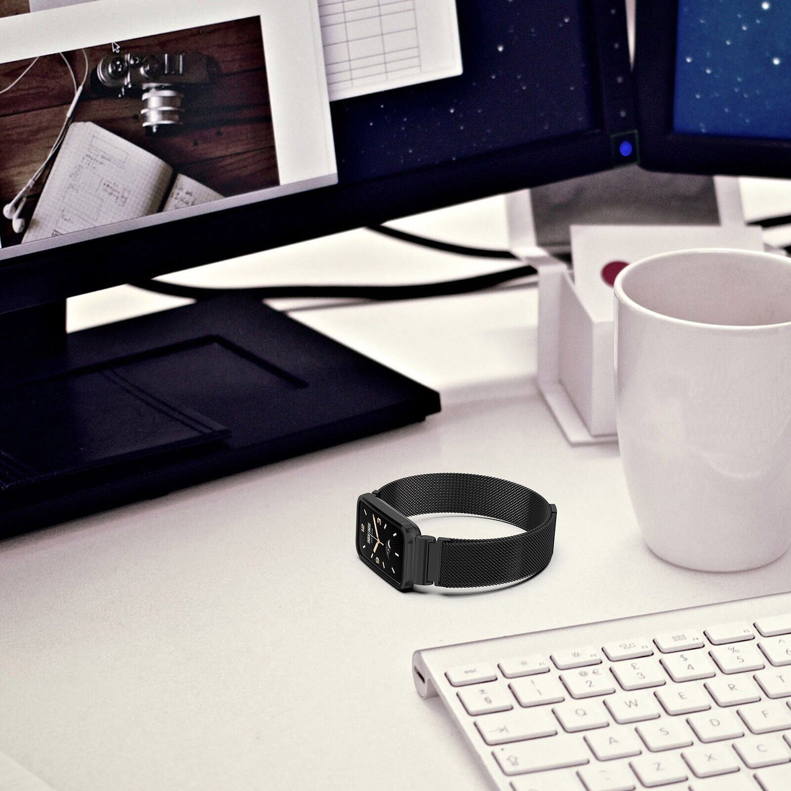 Milanese Loop Strap for Mi Band 7 Pro- Black