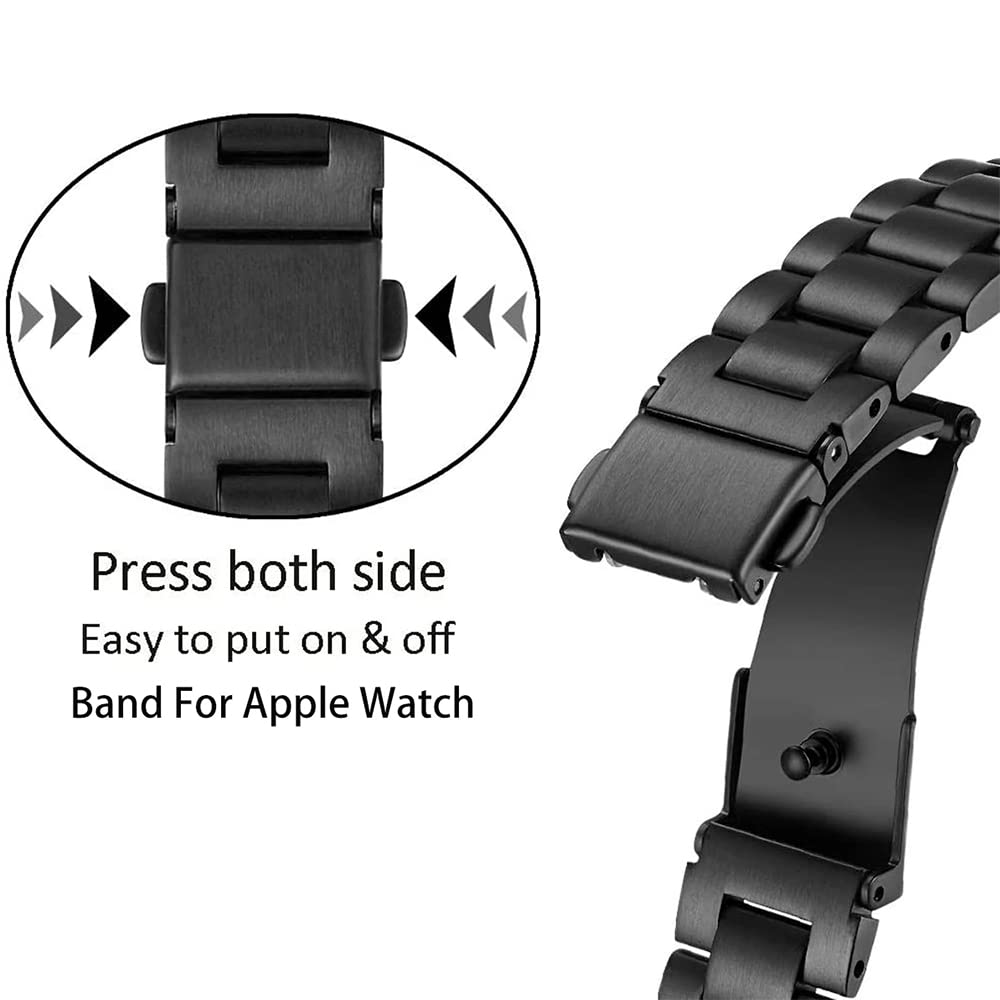 Stainless Steel Metal Bracelet Straps for Mi Band 7 Pro- Rose Gold
