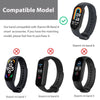 Xiaomi Mi Band 8 Stainless Steel Leather Ring Chain Belt | Black