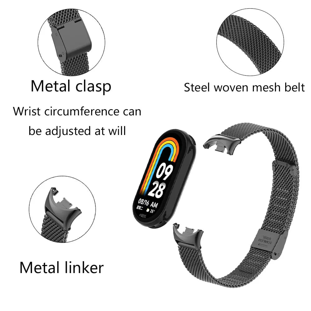 Xiaomi Mi Band 8 Milanese Strap with Adjustable Buckle  | Rose Gold