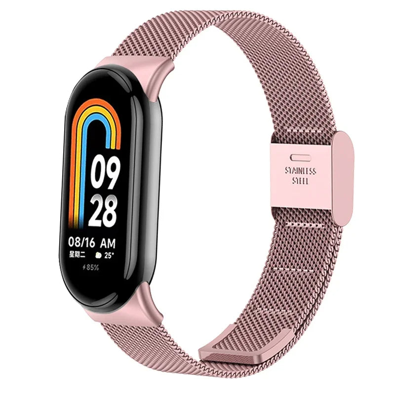 Xiaomi Mi Band 8 Milanese Strap with Adjustable Buckle  | Rose Pink