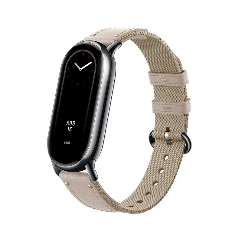 Xiaomi Mi Band 8 Nylon + Leather Watch Band | Beige