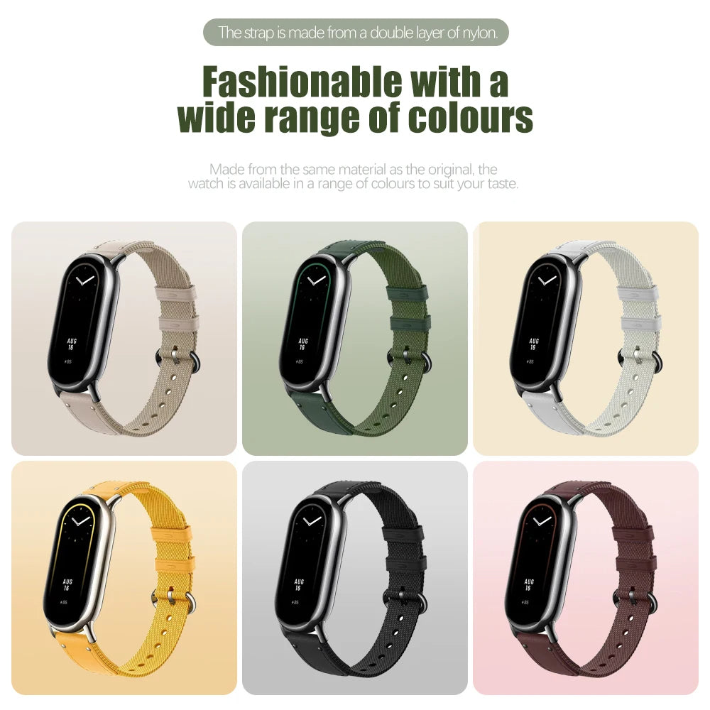 Xiaomi Mi Band 8 Nylon + Leather Watch Band | Dark Brown
