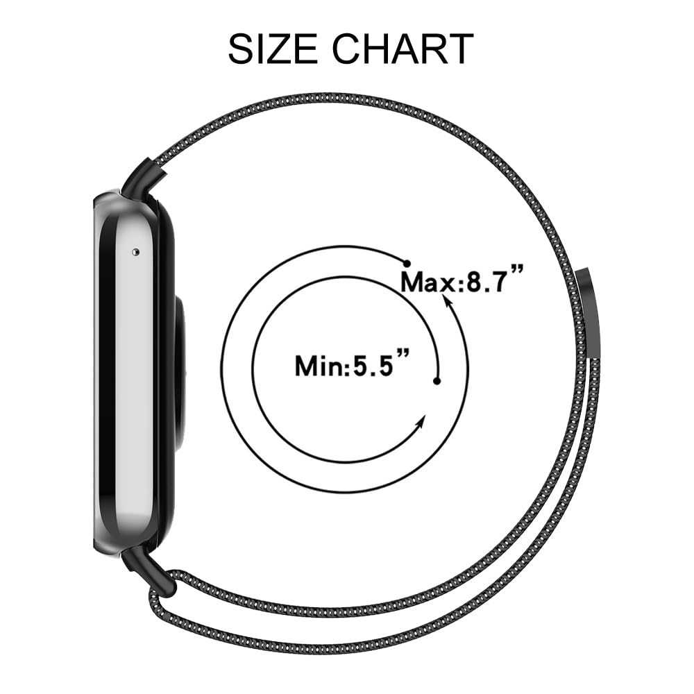 Xiaomi Mi Smart Band 8 Pro & Redmi Watch 4 Milanese Loop Strap | Rose Pink