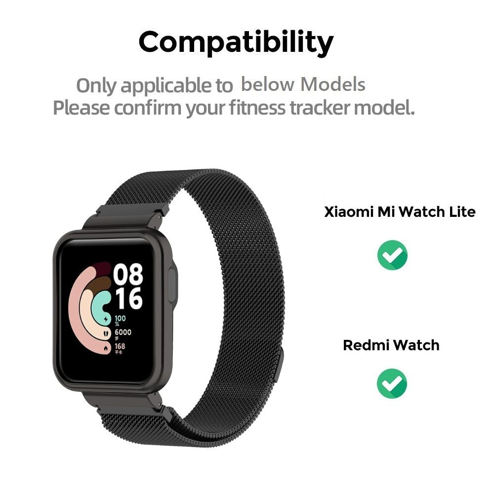 Mi Smart Watch Lite/Redmi Band | Metal Milanese Magnetic Stainless Steel WristBand Strap | Blue