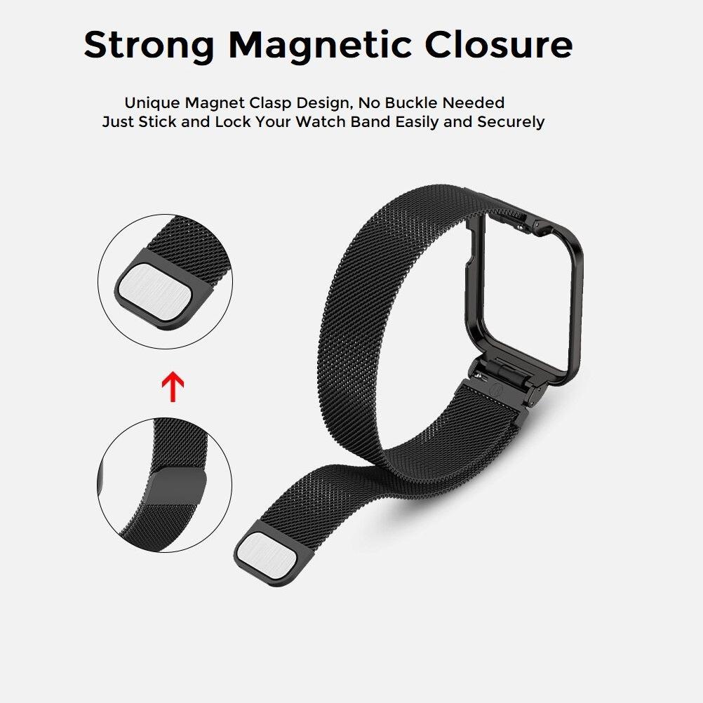 Mi Smart Watch Lite/Redmi Band | Metal Milanese Magnetic Stainless Steel WristBand Strap | Blue