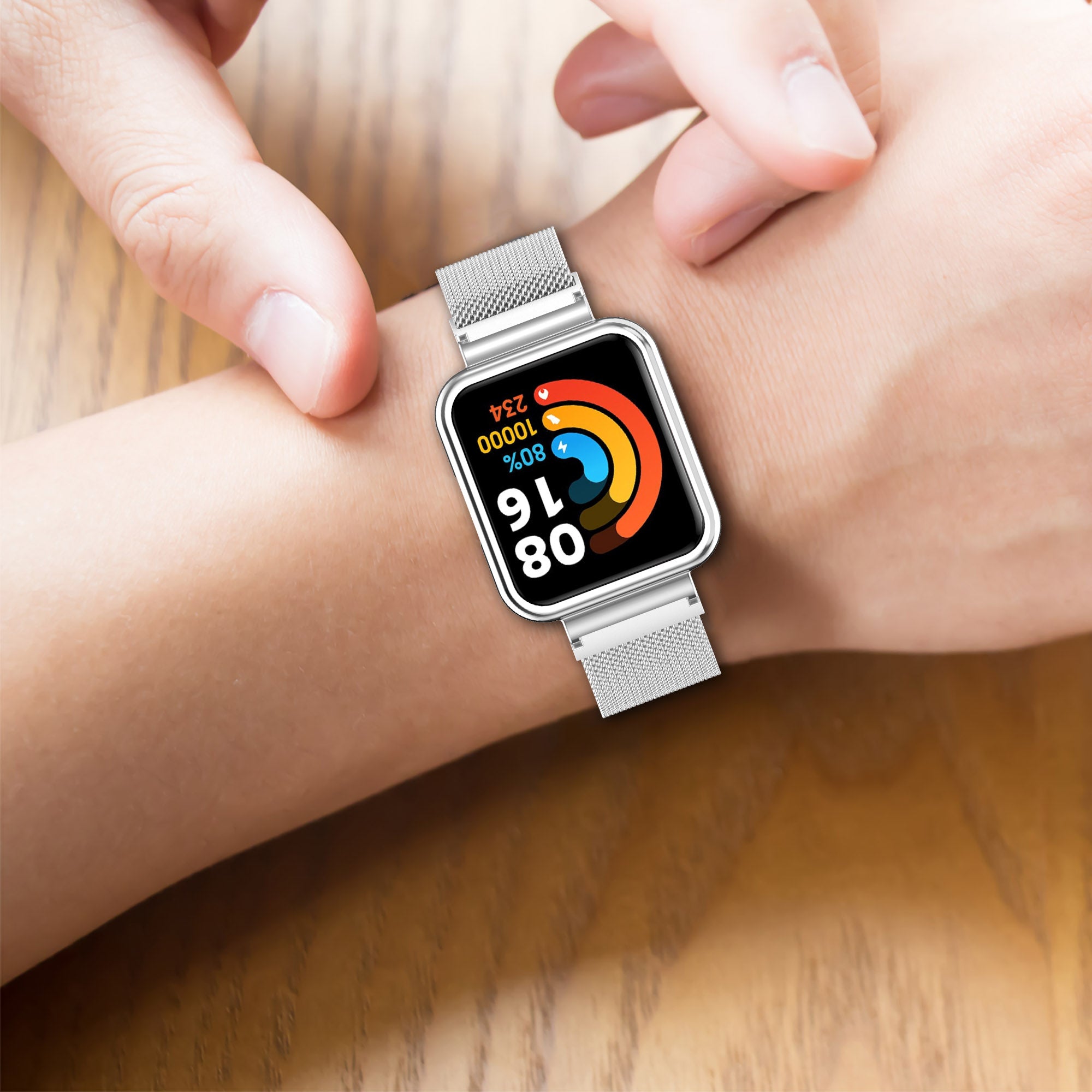 Mi Smart Watch Lite/Redmi Band | Metal Milanese Magnetic Stainless Steel WristBand Strap | Blue