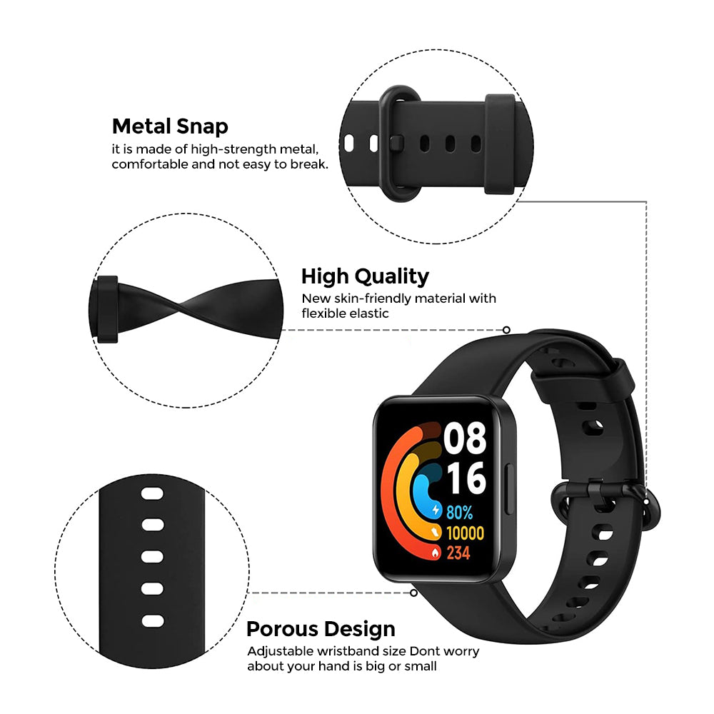 Xiaomi Redmi Watch 2 Lite Band + Watch Case| Silicone Straps Wristband Sport Band |  Pink