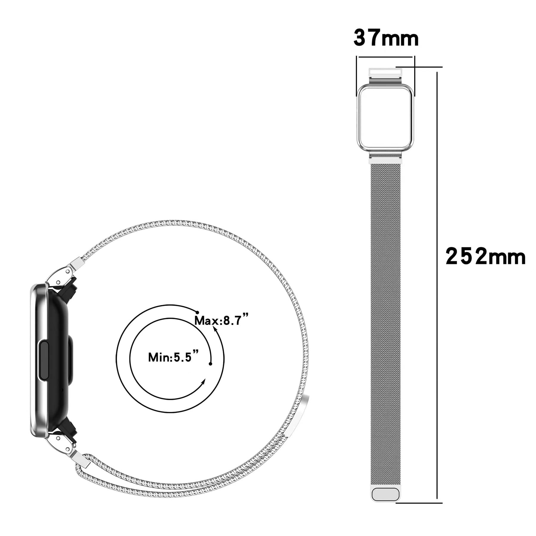 O Ozone - Redmi Watch 2 Lite /Xiaomi Mi Watch 2 Lite | Milanese Stainless Steel Band - Classic Gold