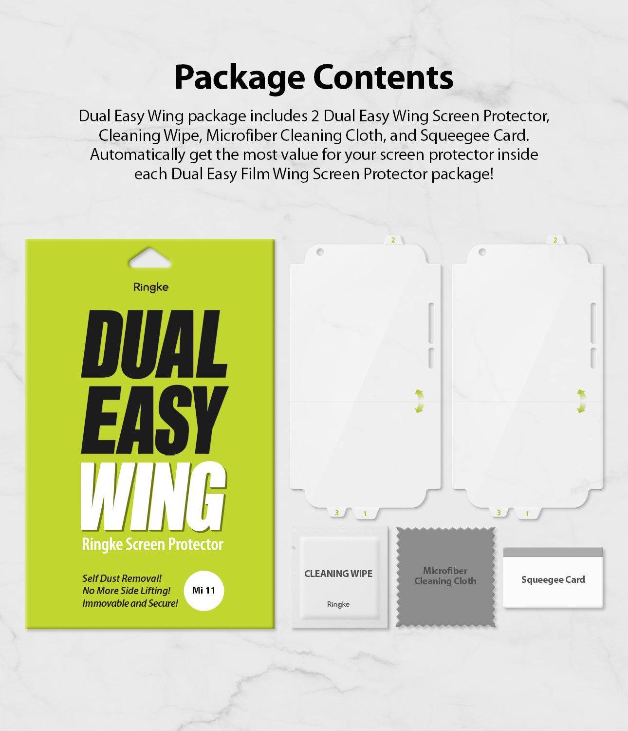 Xiaomi Mi 11 Screen Protector| Dual Easy Wing| 2 Pack